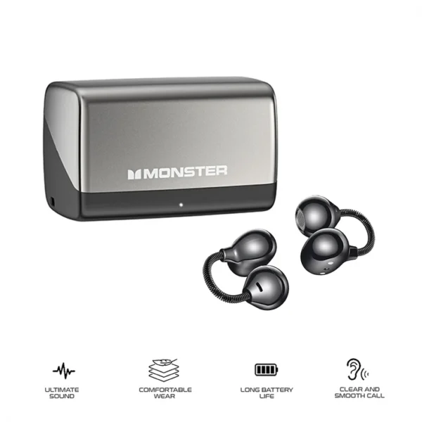 MONSTER AC700 - Open-Ear Bluetooth Earbuds – Wireless Air Conduction Headphones